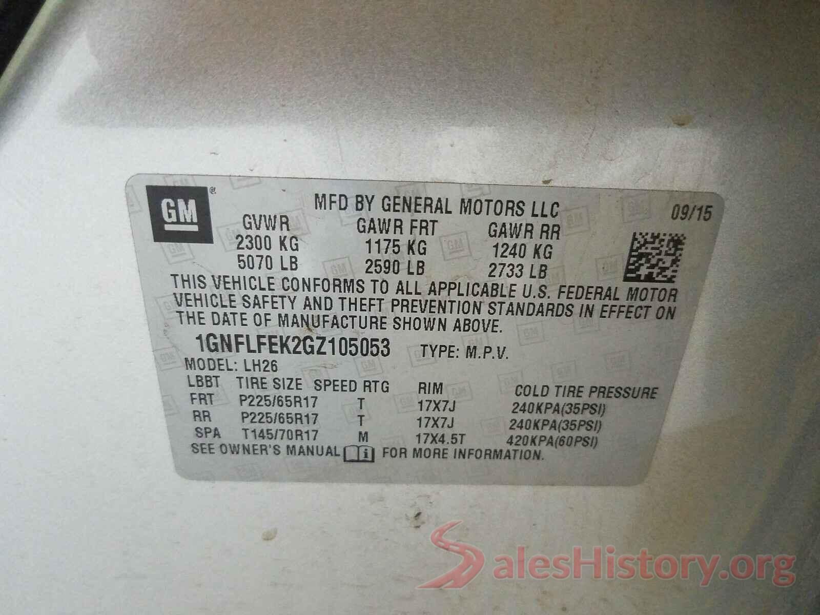 1GNFLFEK2GZ105053 2016 CHEVROLET EQUINOX