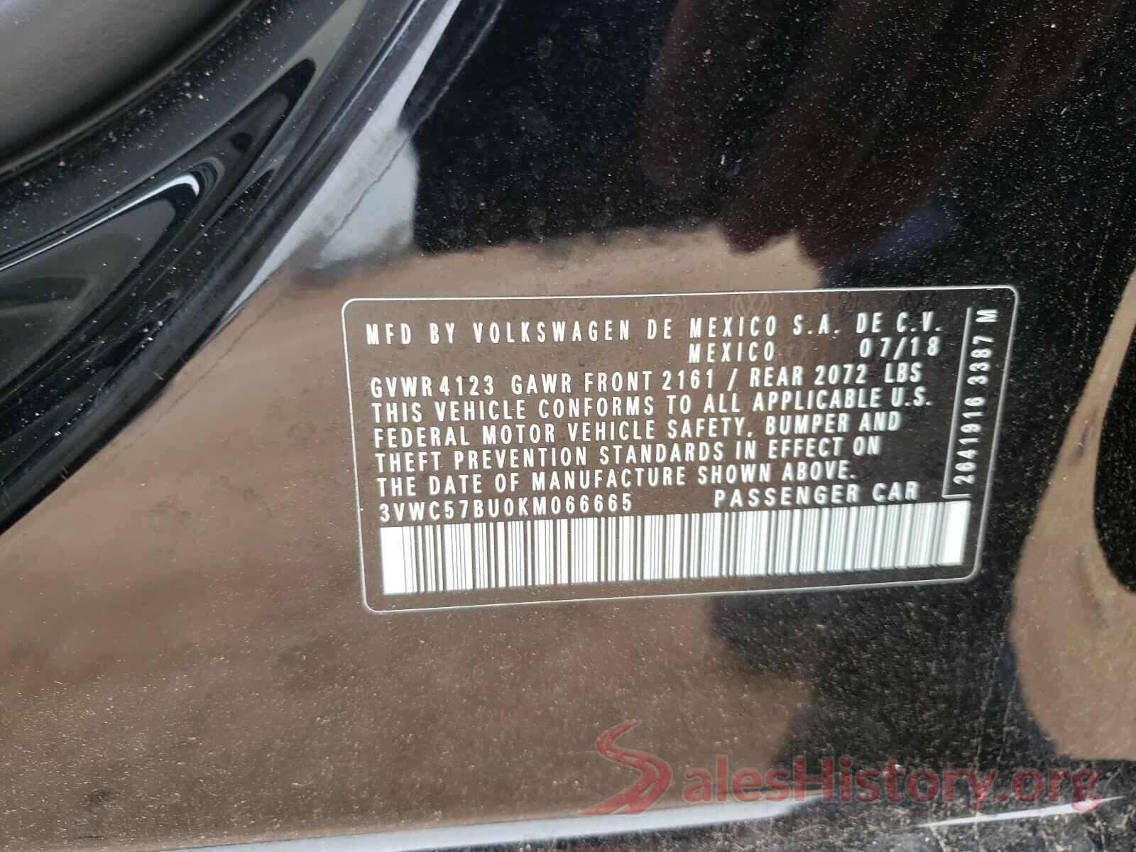 3VWC57BU0KM066665 2019 VOLKSWAGEN JETTA