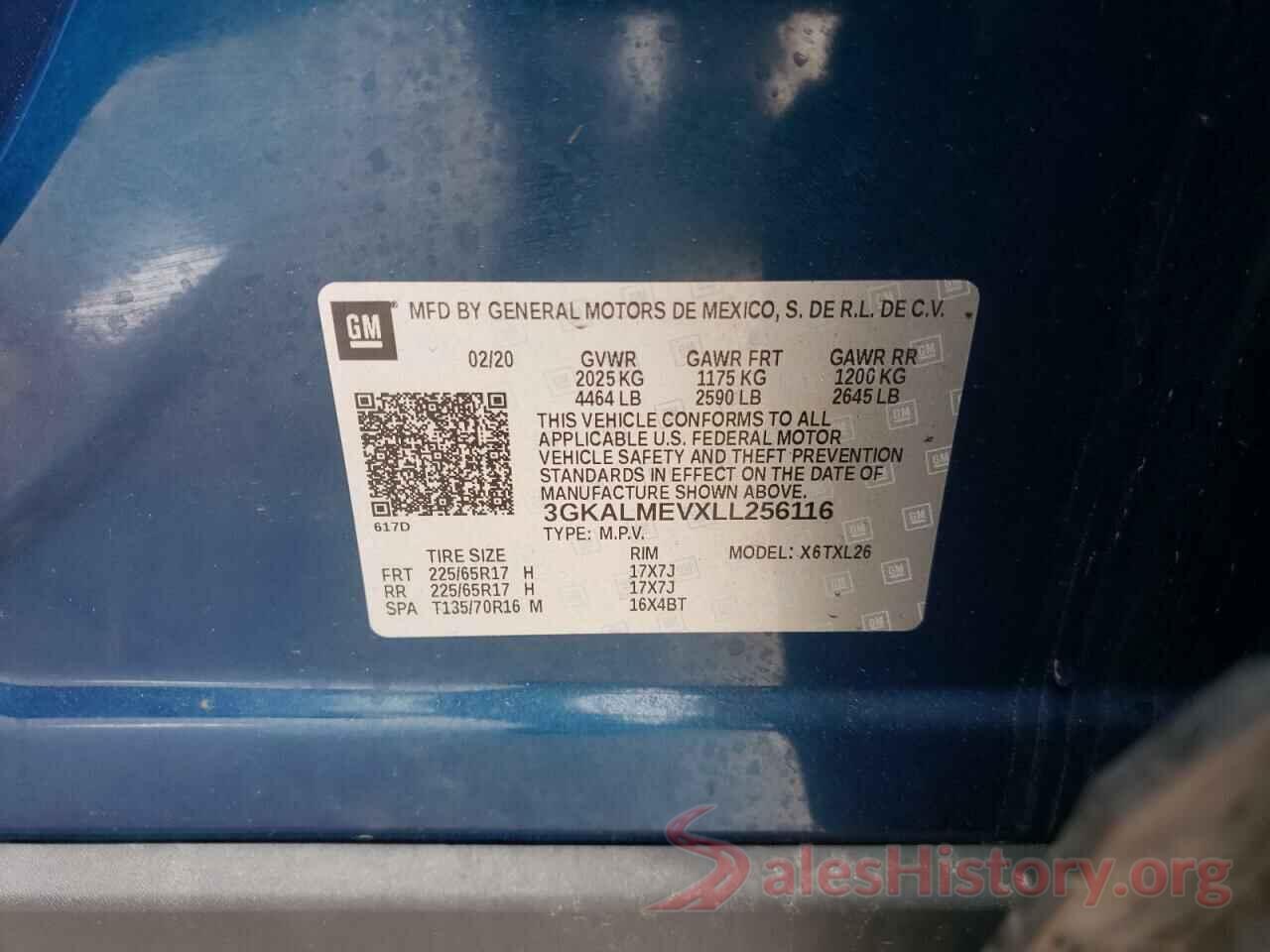 3GKALMEVXLL256116 2020 GMC TERRAIN