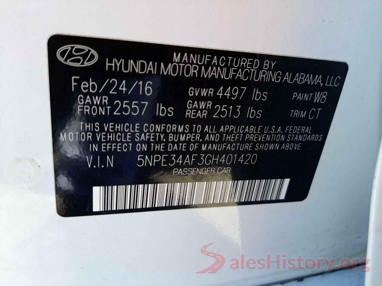 5NPE34AF3GH401420 2016 HYUNDAI SONATA