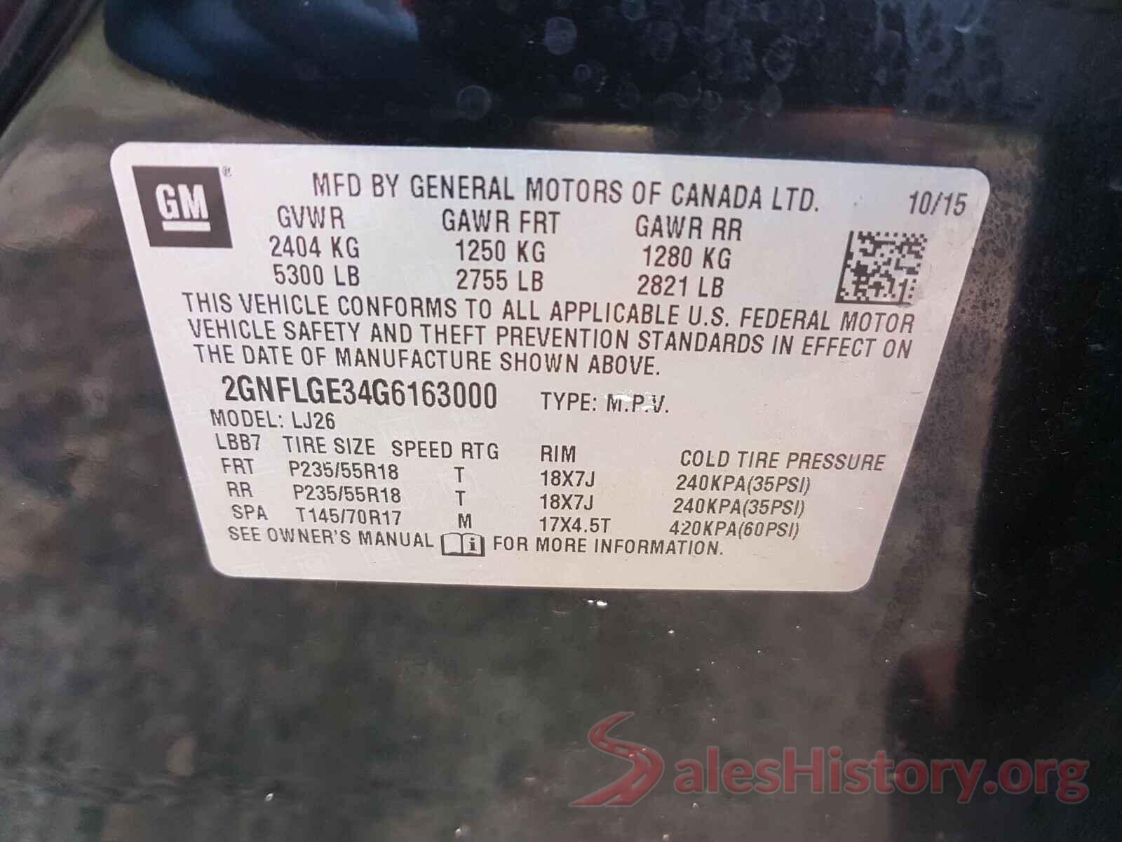 2GNFLGE34G6163000 2016 CHEVROLET EQUINOX