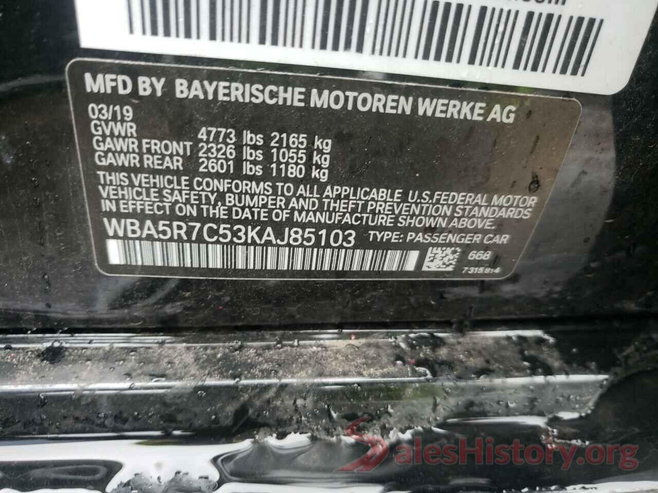 WBA5R7C53KAJ85103 2019 BMW 3 SERIES