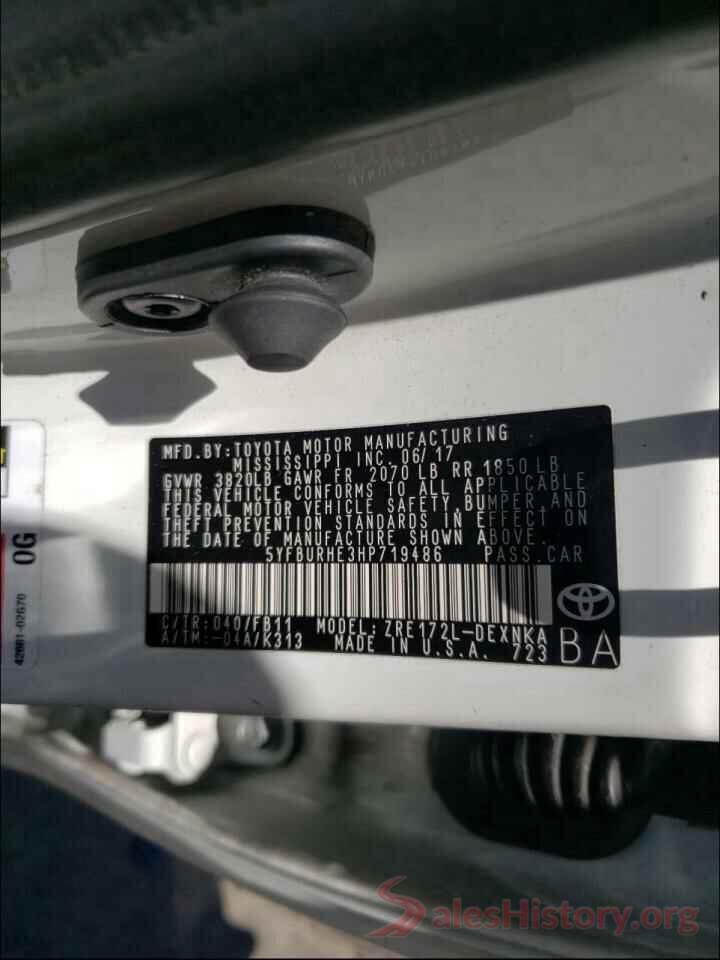 5YFBURHE3HP719486 2017 TOYOTA COROLLA