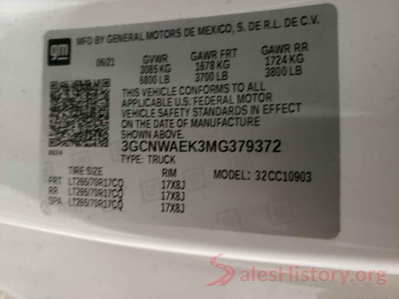 3GCNWAEK3MG379372 2021 CHEVROLET SILVERADO