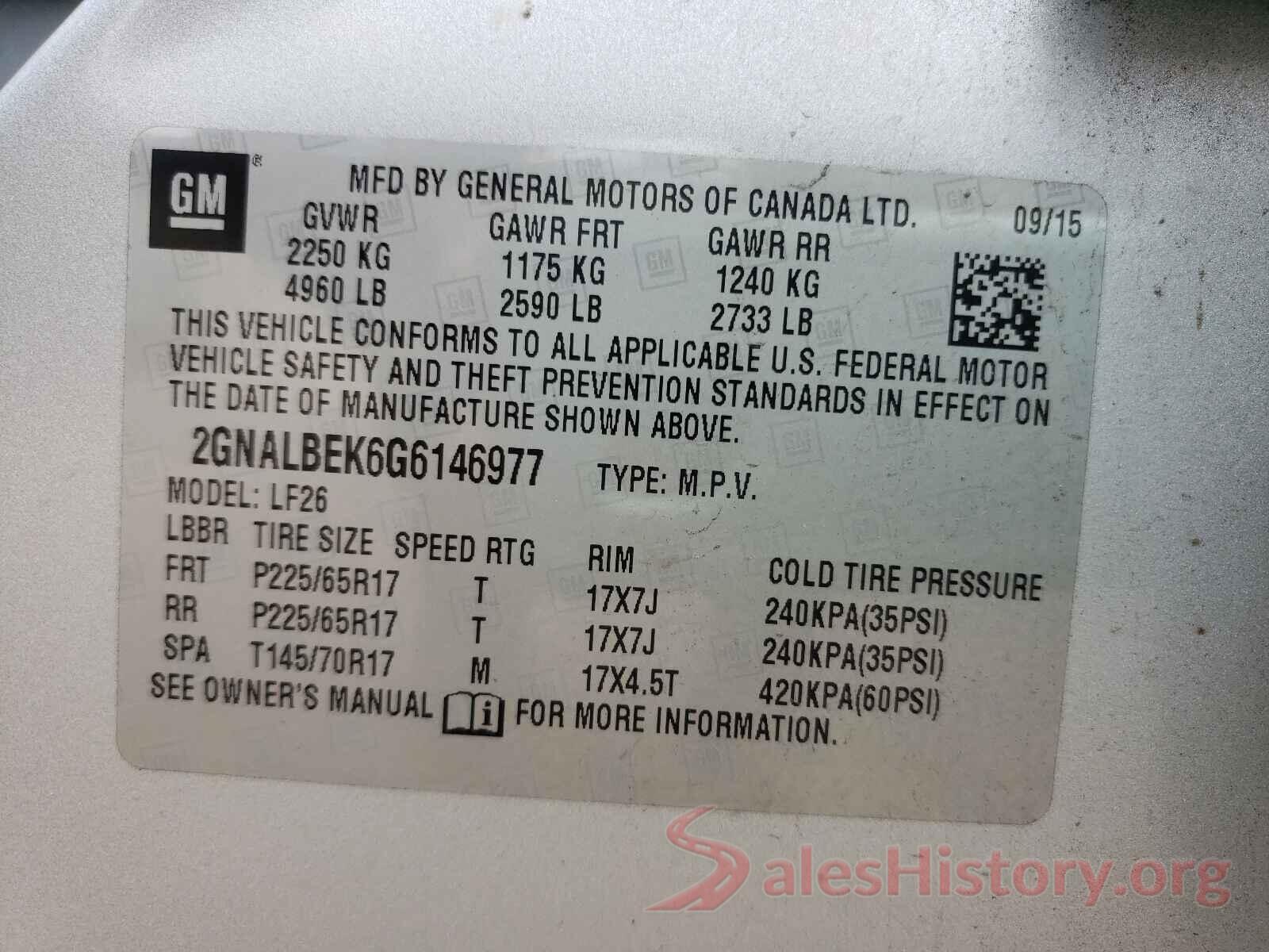 2GNALBEK6G6146977 2016 CHEVROLET EQUINOX