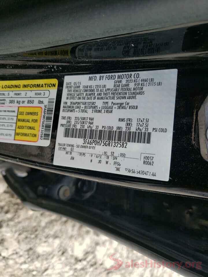 3FA6P0H75GR132582 2016 FORD FUSION