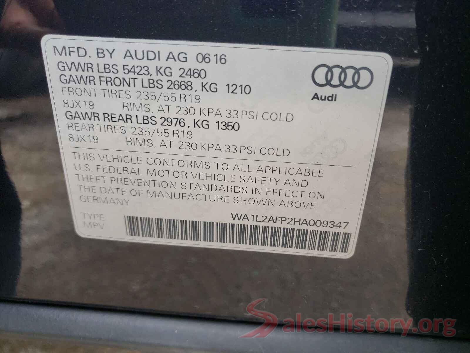 WA1L2AFP2HA009347 2017 AUDI Q5