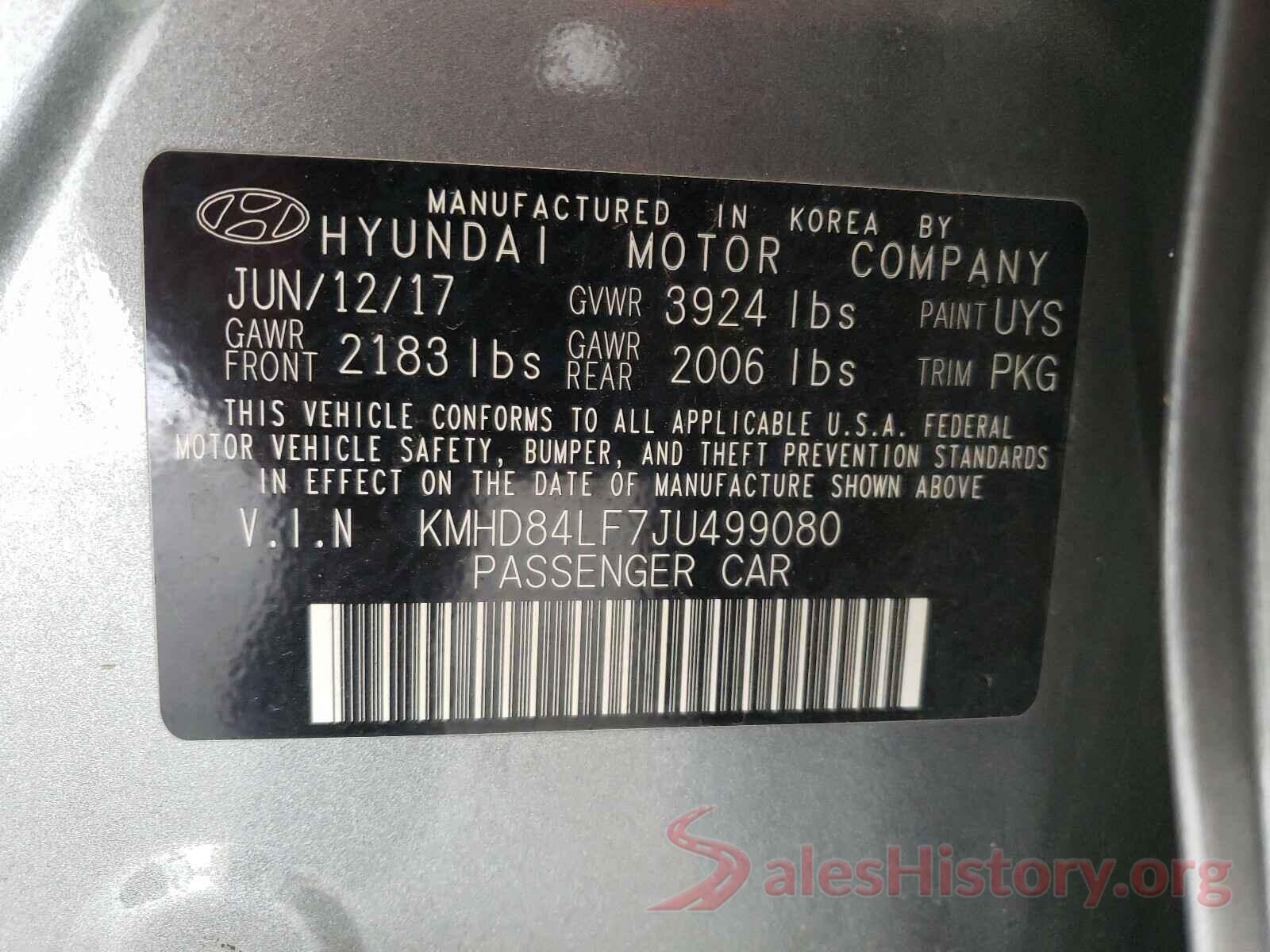 KMHD84LF7JU499080 2018 HYUNDAI ELANTRA