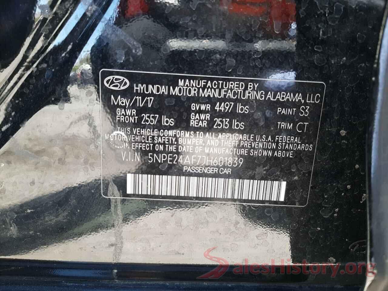 5NPE24AF7JH601839 2018 HYUNDAI SONATA