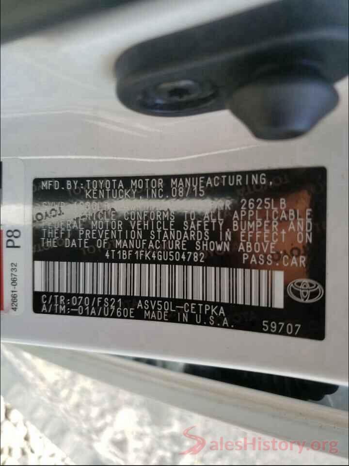 4T1BF1FK4GU504782 2016 TOYOTA CAMRY