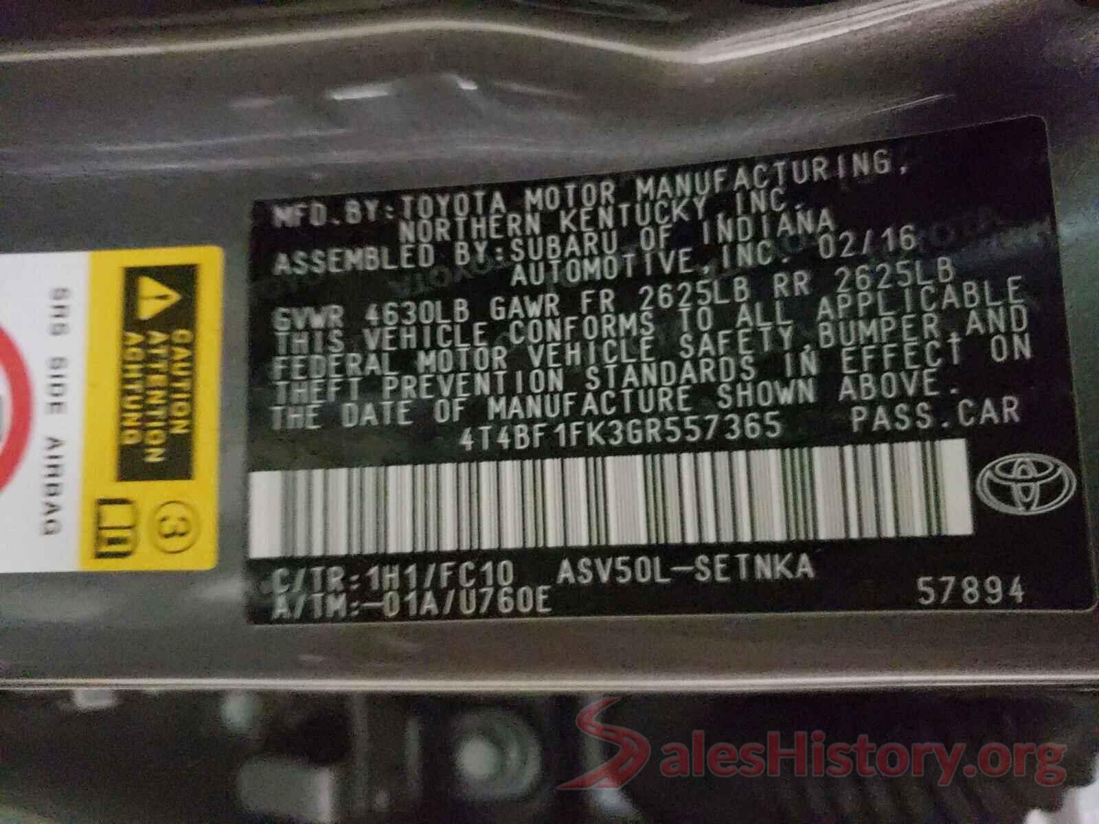 4T4BF1FK3GR557365 2016 TOYOTA CAMRY