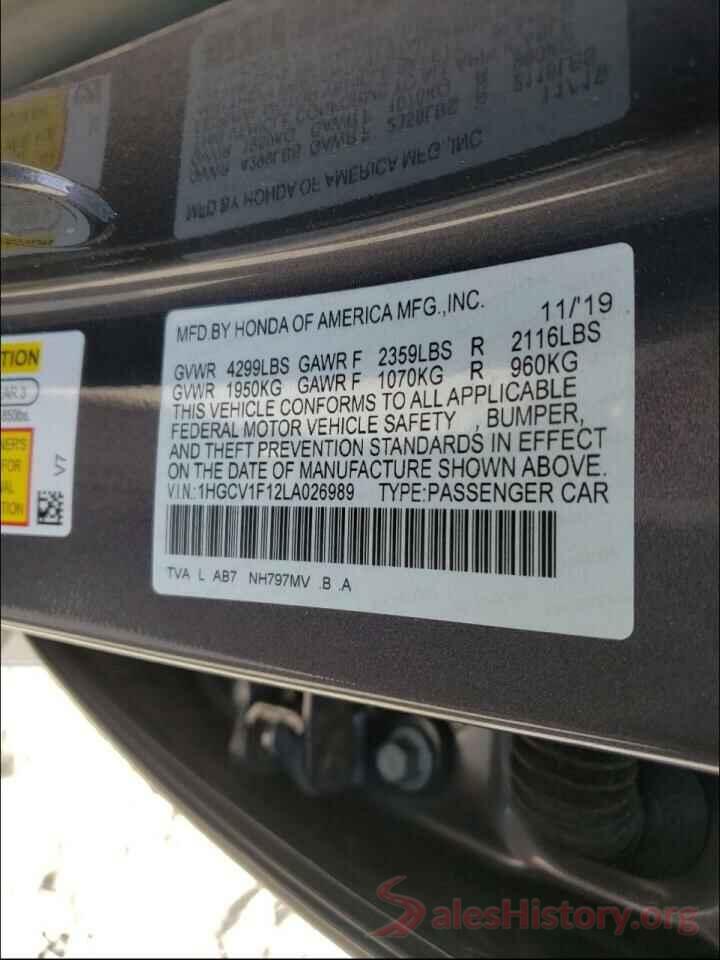 1HGCV1F12LA026989 2020 HONDA ACCORD