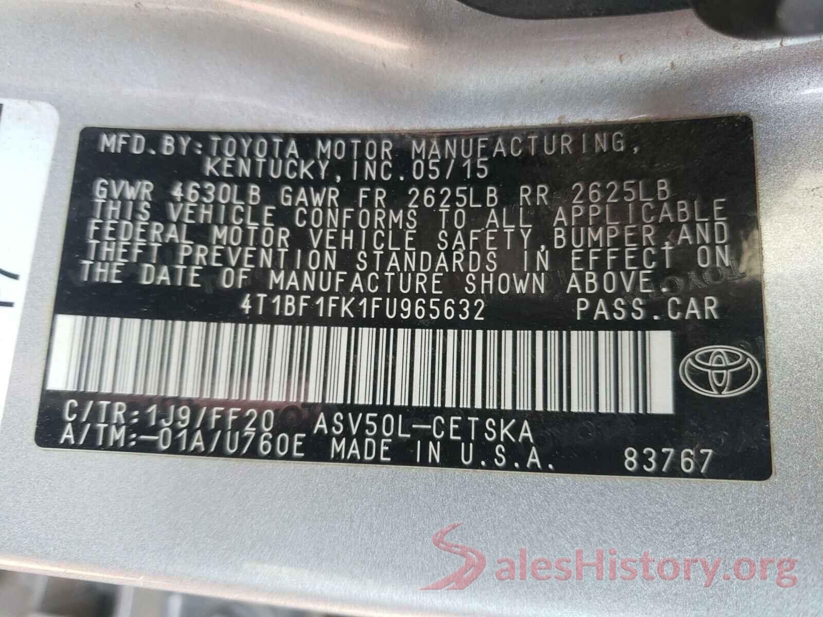 4T1BF1FK1FU965632 2015 TOYOTA CAMRY