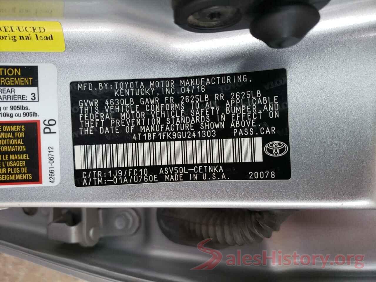 4T1BF1FK9GU241303 2016 TOYOTA CAMRY