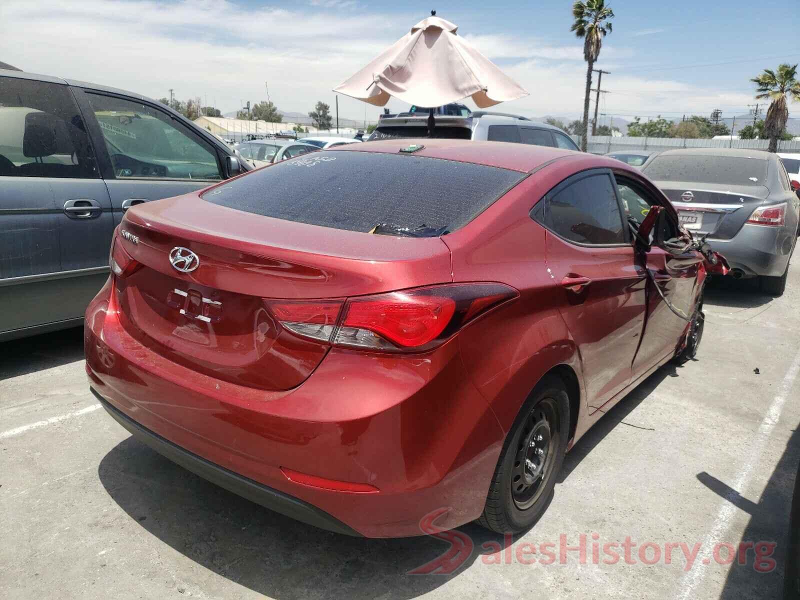 5NPDH4AE4GH735637 2016 HYUNDAI ELANTRA