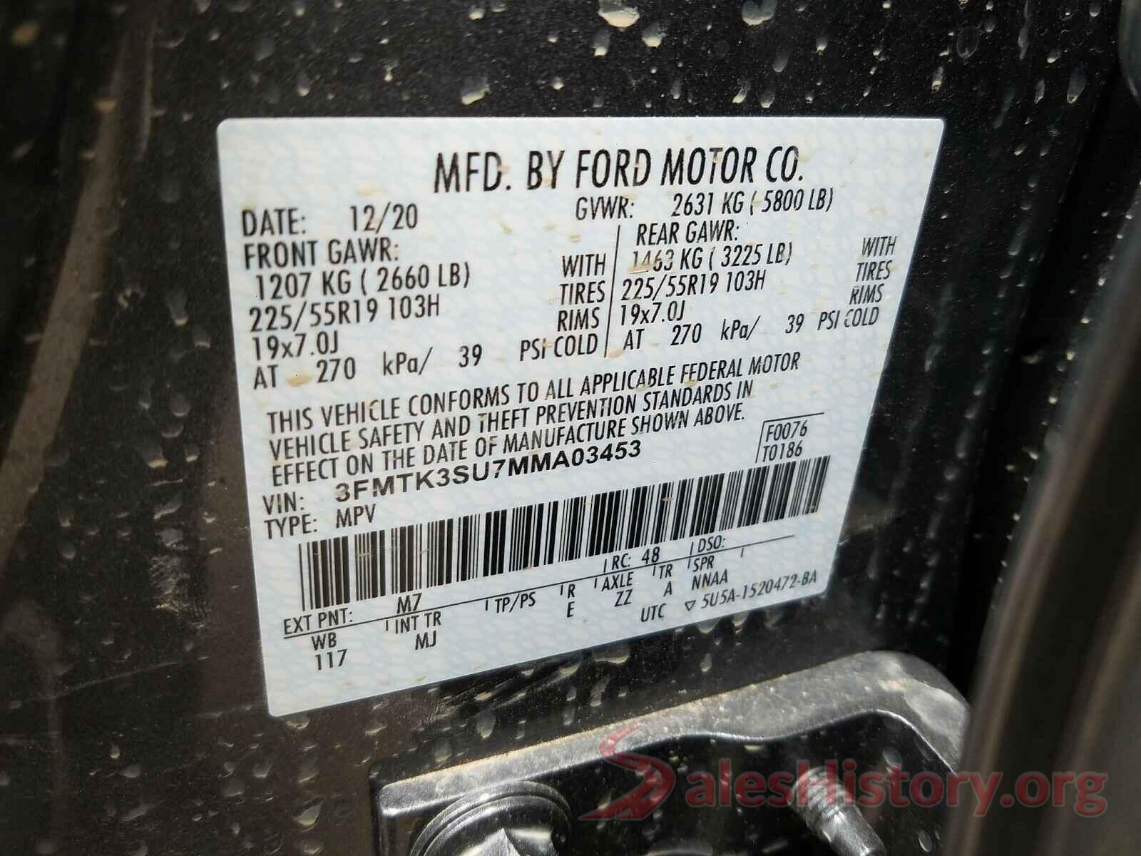 3FMTK3SU7MMA03453 2021 FORD MUSTANG