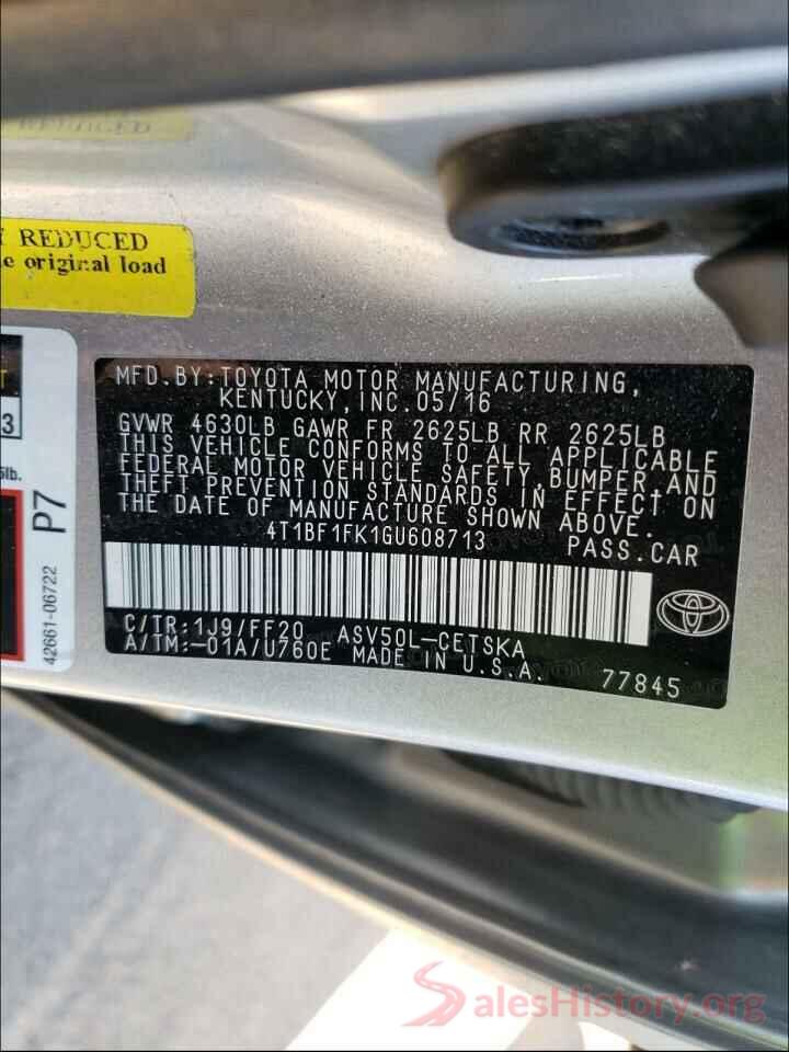 4T1BF1FK1GU608713 2016 TOYOTA CAMRY