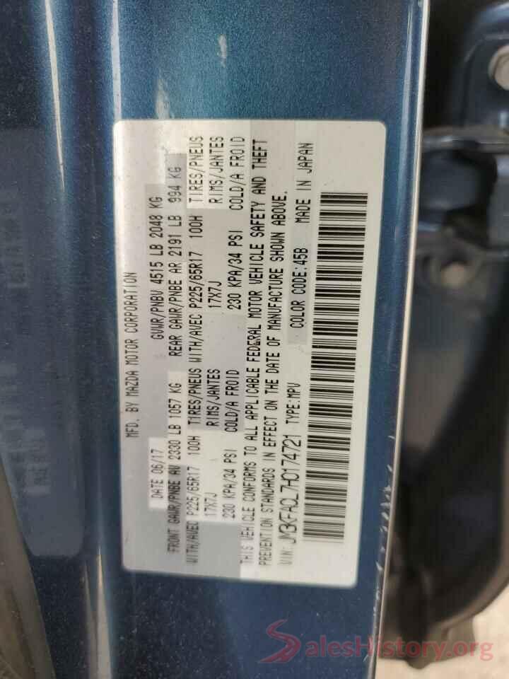 JM3KFACL7H0174721 2017 MAZDA CX-5