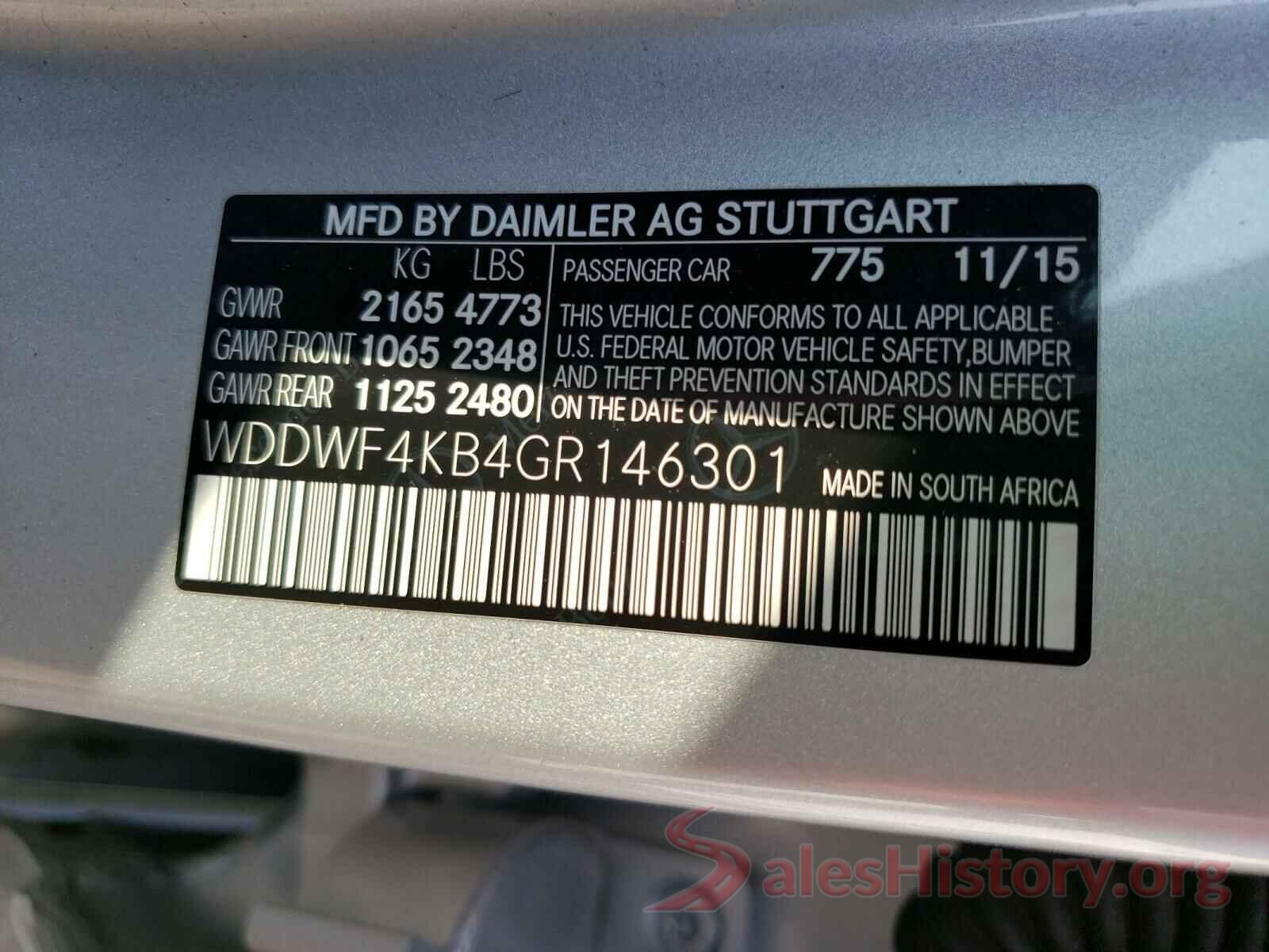 WDDWF4KB4GR146301 2016 MERCEDES-BENZ C CLASS