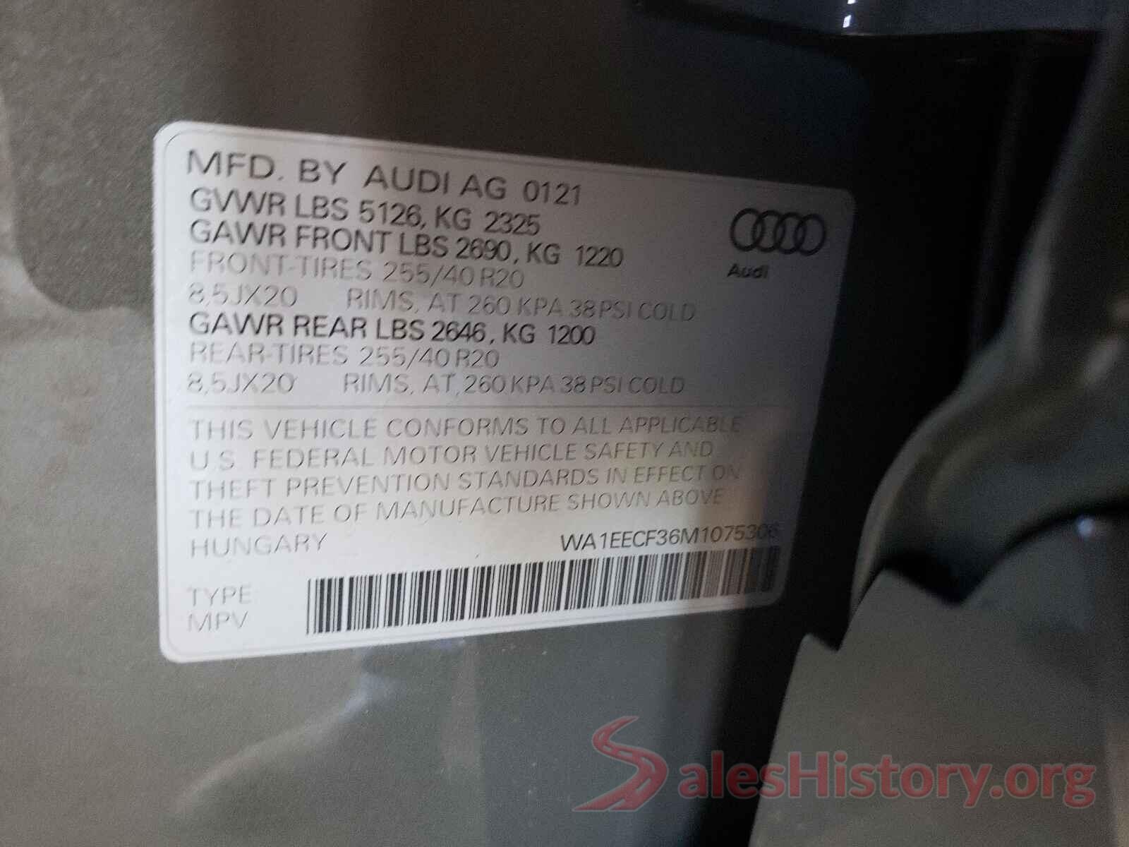 WA1EECF36M1075306 2021 AUDI Q3