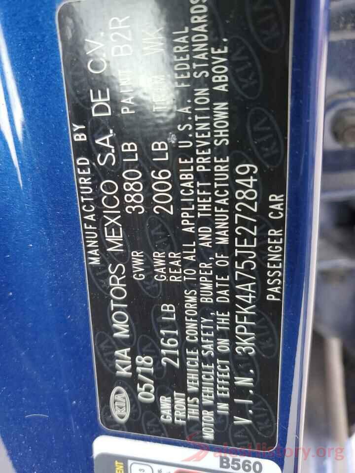 3KPFK4A75JE272849 2018 KIA FORTE