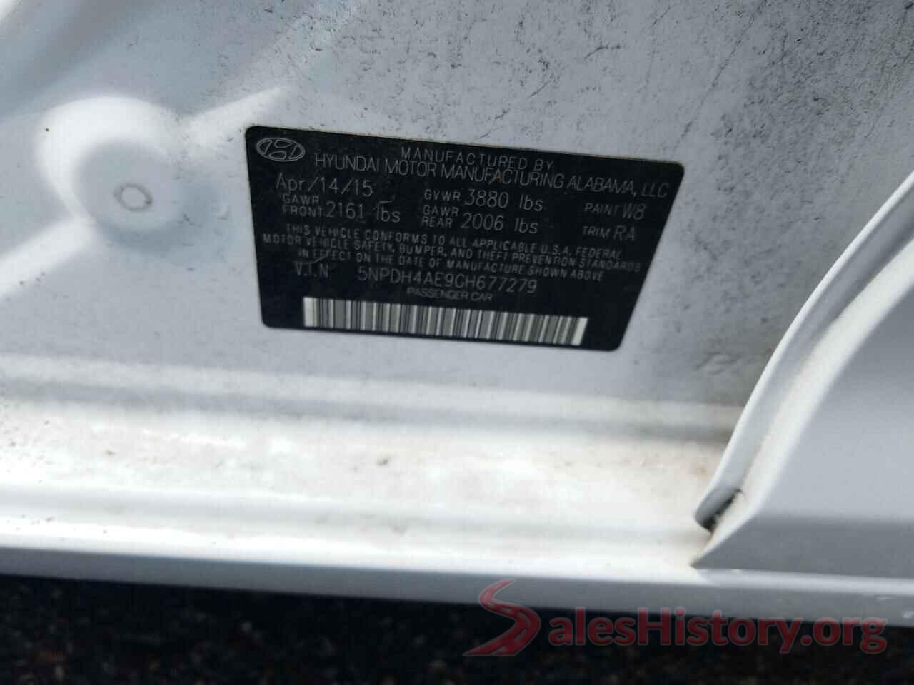 5NPDH4AE9GH677279 2016 HYUNDAI ELANTRA