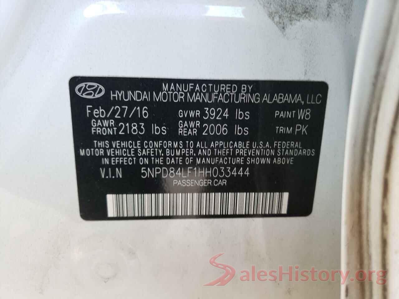 5NPD84LF1HH033444 2017 HYUNDAI ELANTRA