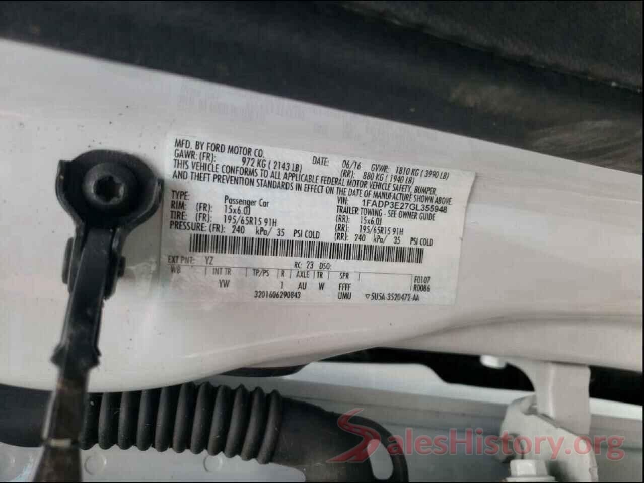 1FADP3E27GL355948 2016 FORD FOCUS