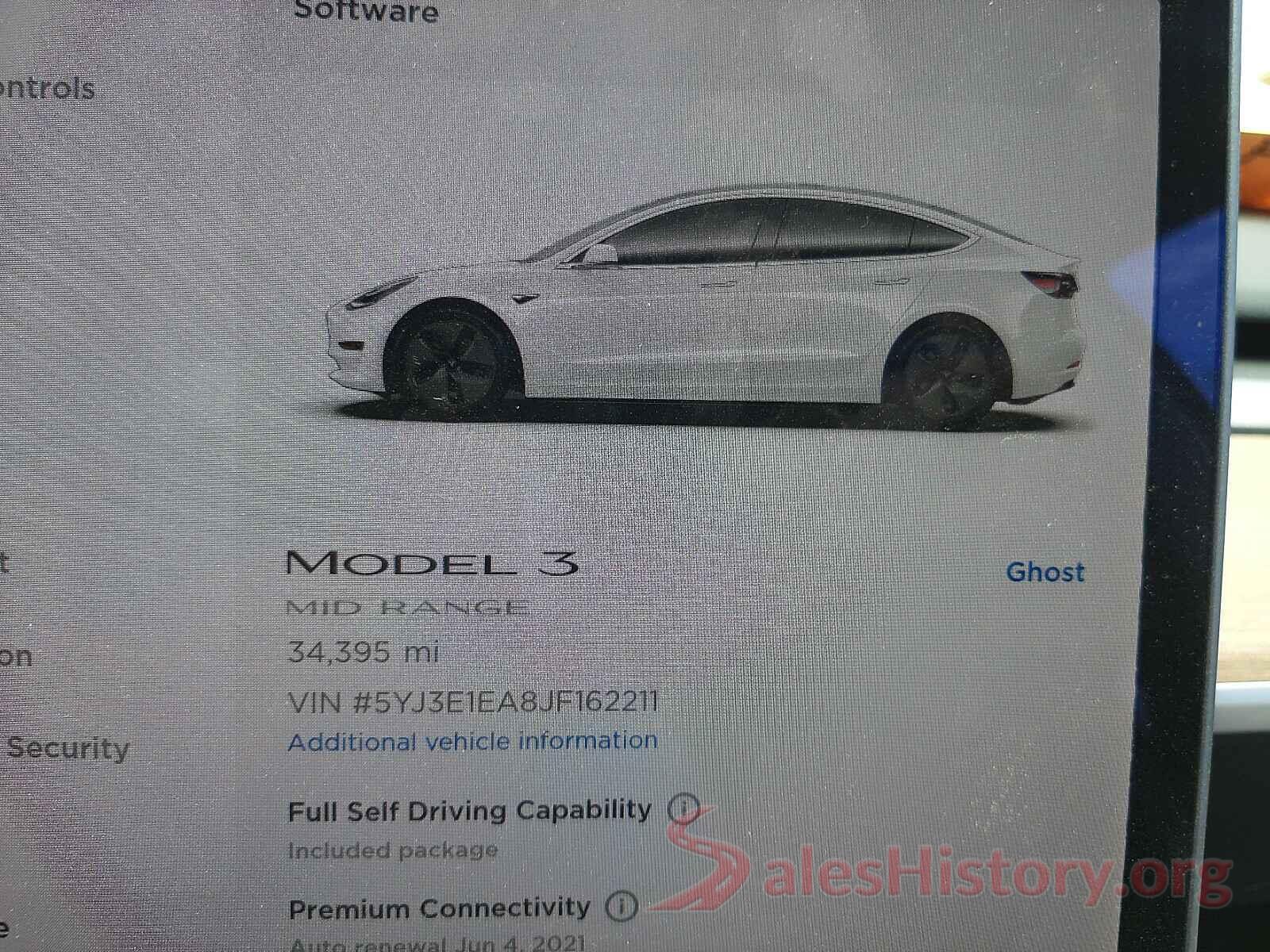 5YJ3E1EA8JF162211 2018 TESLA MODEL 3