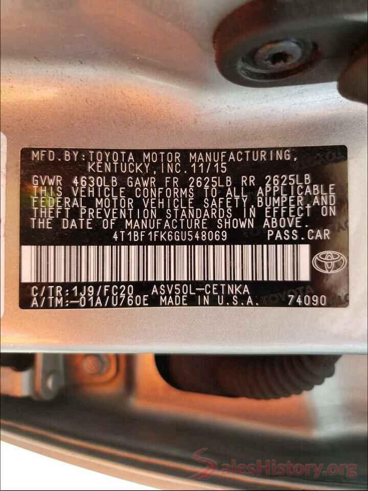 4T1BF1FK6GU548069 2016 TOYOTA CAMRY