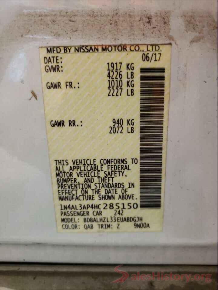 1N4AL3AP4HC285150 2017 NISSAN ALTIMA