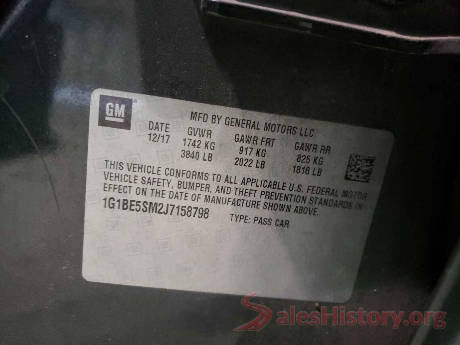 1G1BE5SM2J7158798 2018 CHEVROLET CRUZE