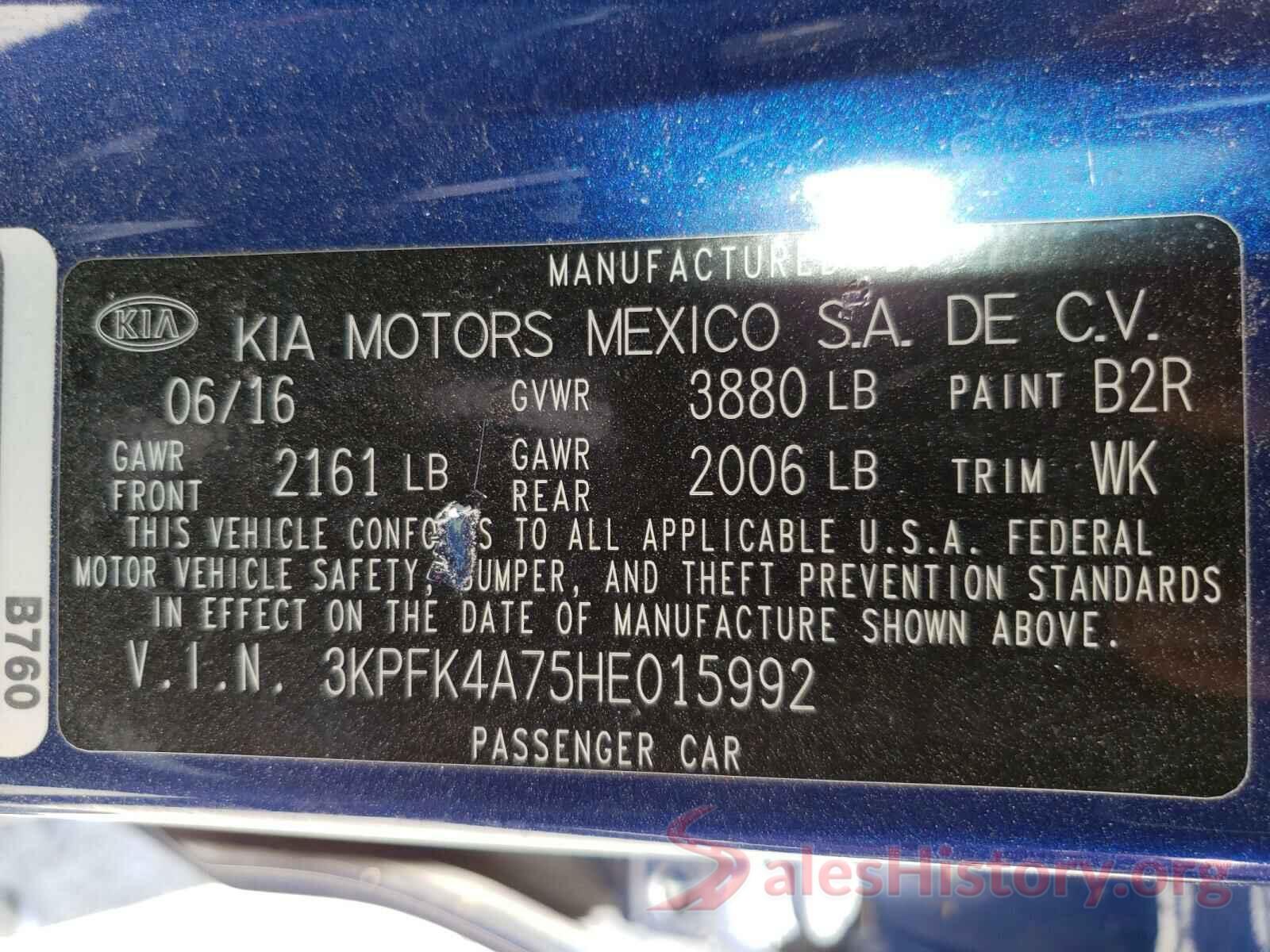 3KPFK4A75HE015992 2017 KIA FORTE