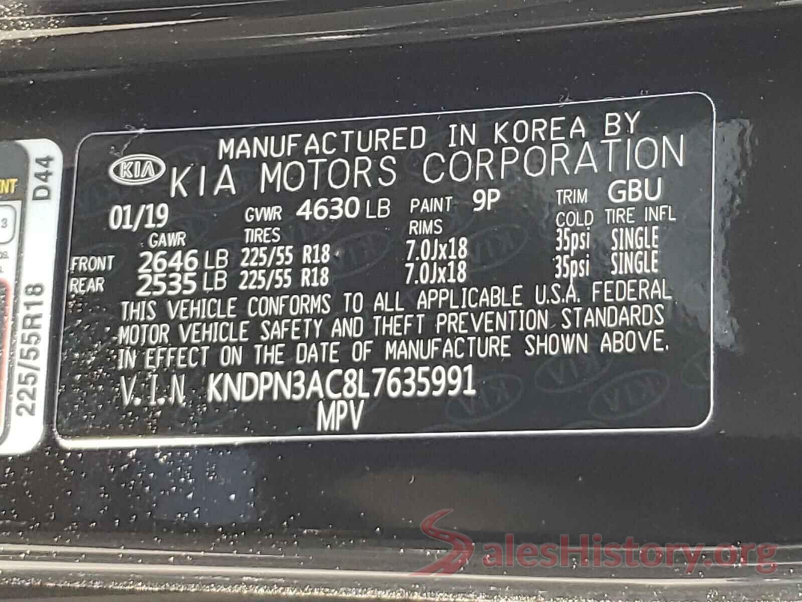 KNDPN3AC8L7635991 2020 KIA SPORTAGE