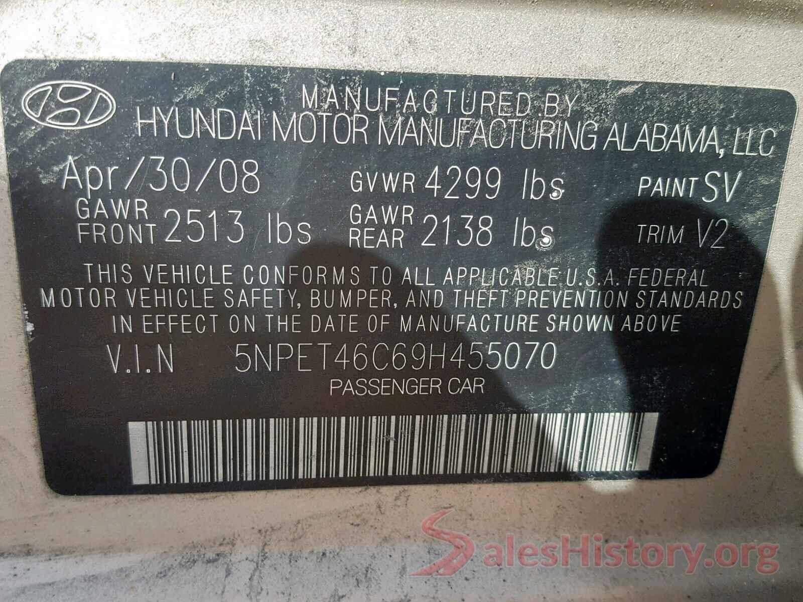 5NPET46C69H455070 2009 HYUNDAI SONATA