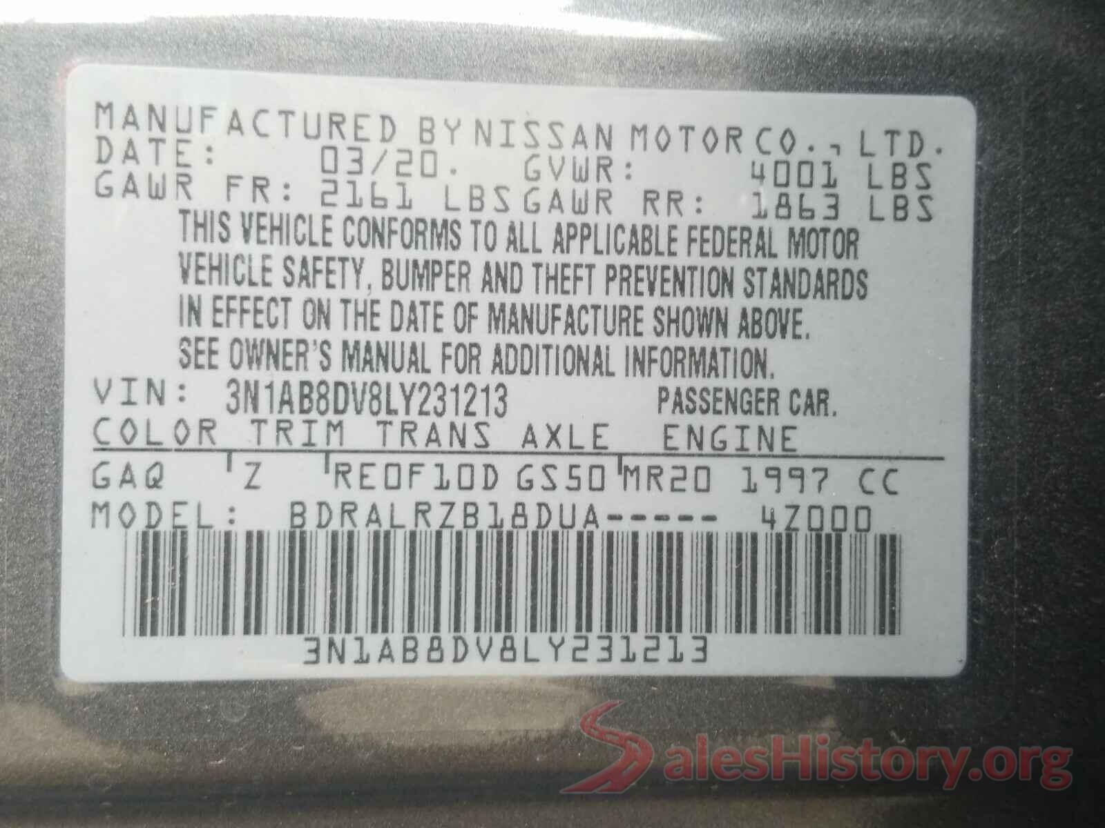 3N1AB8DV8LY231213 2020 NISSAN SENTRA