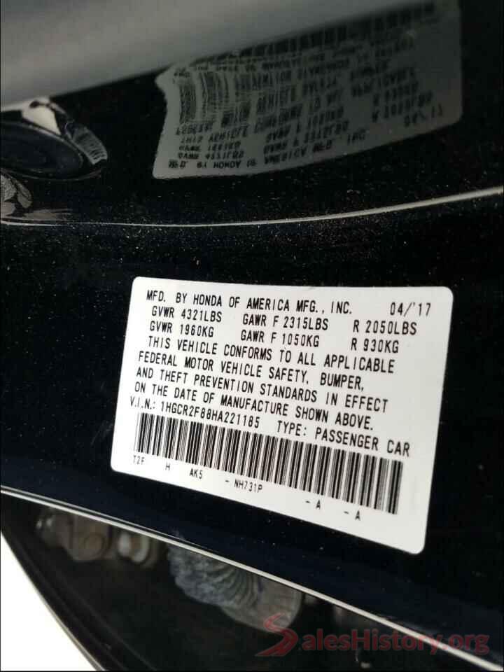 1HGCR2F88HA221185 2017 HONDA ACCORD