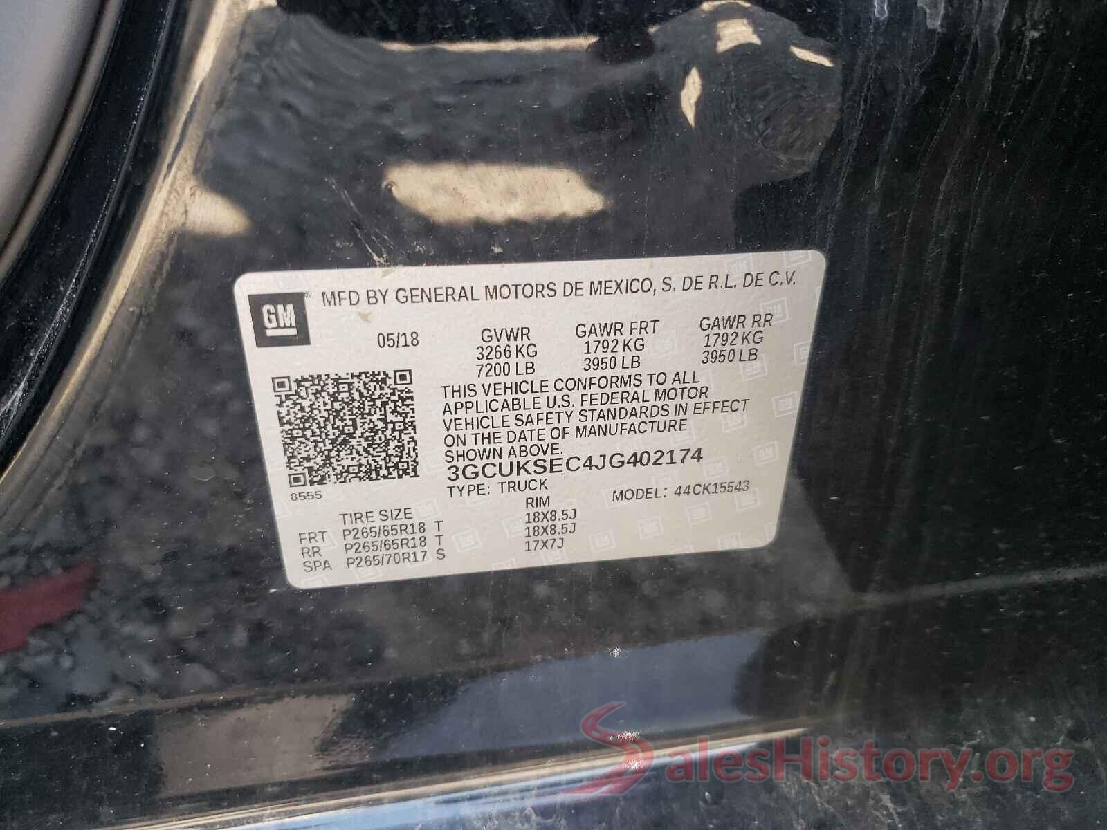 3GCUKSEC4JG402174 2018 CHEVROLET SILVERADO