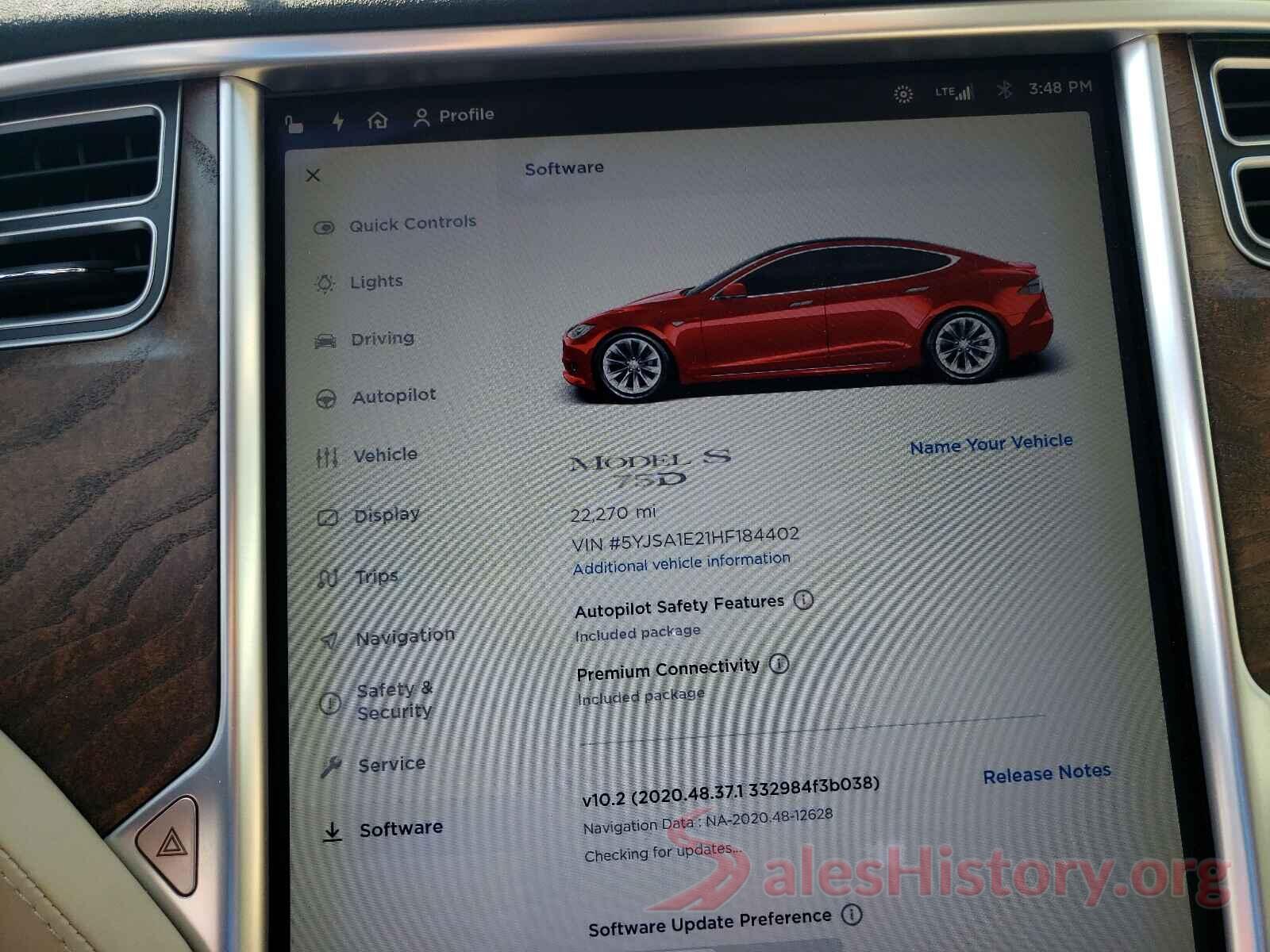 5YJSA1E21HF184402 2017 TESLA MODEL S