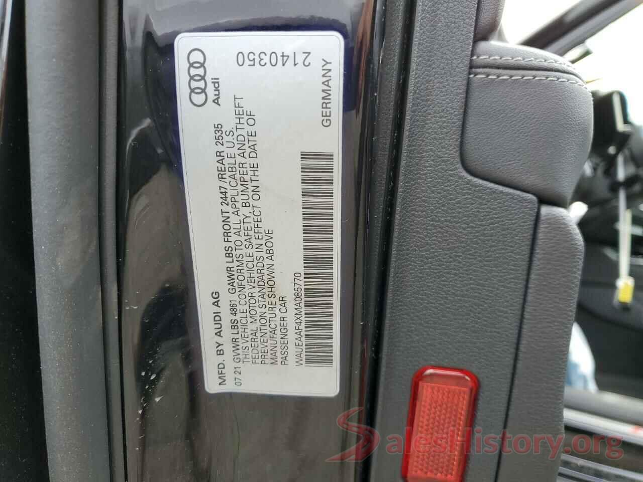 WAUEAAF4XMA085770 2021 AUDI A4