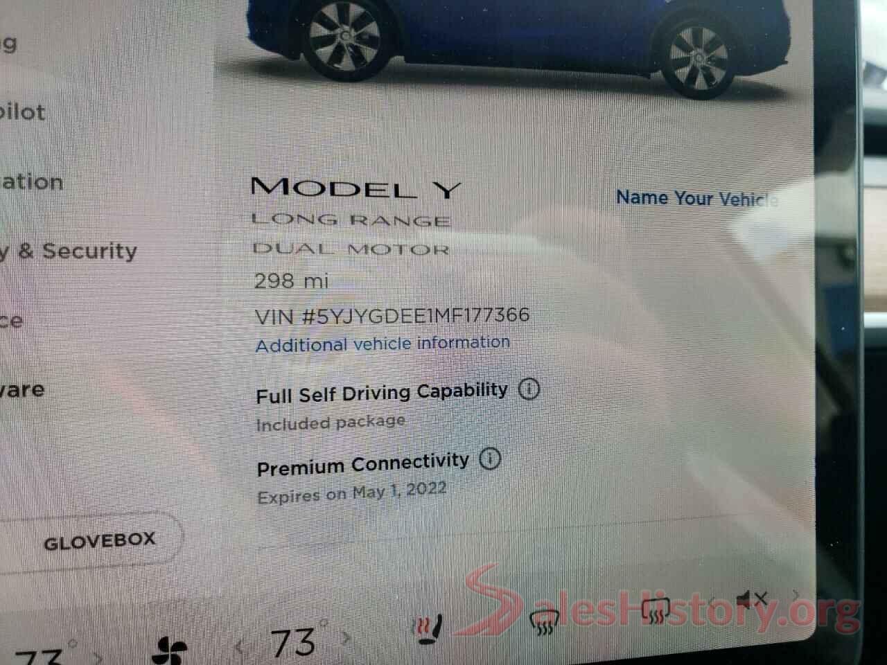 5YJYGDEE1MF177366 2021 TESLA MODEL Y