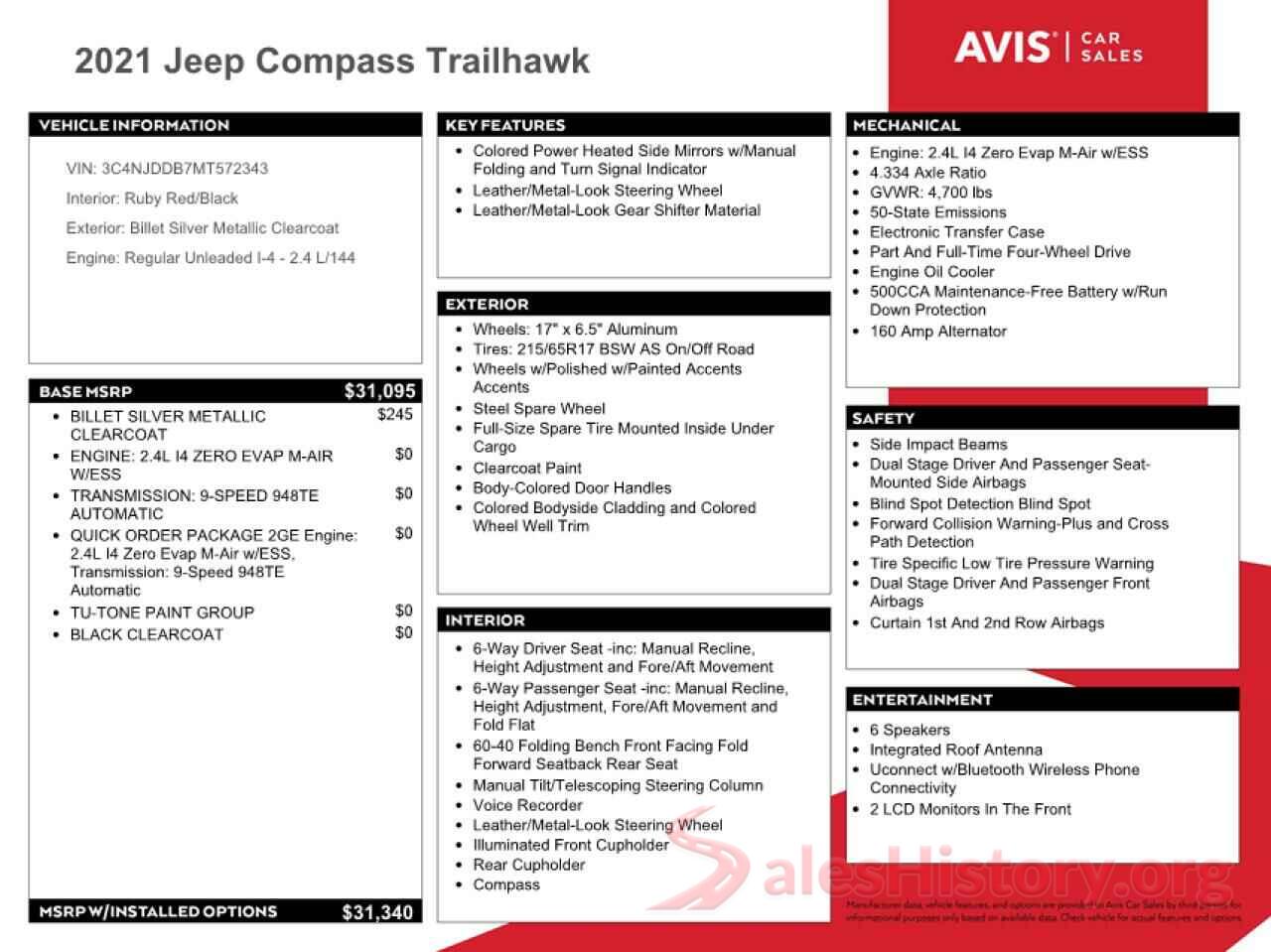 3C4NJDDB7MT572343 2021 JEEP COMPASS