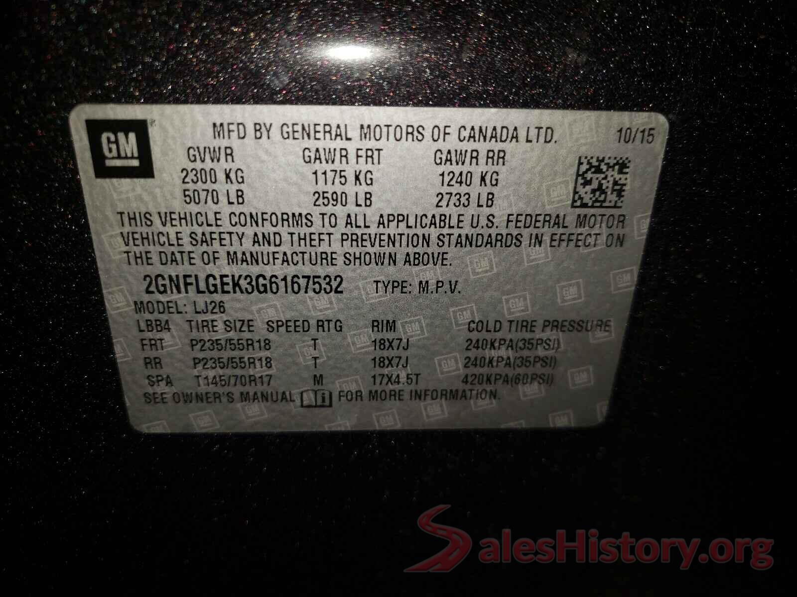 2GNFLGEK3G6167532 2016 CHEVROLET EQUINOX