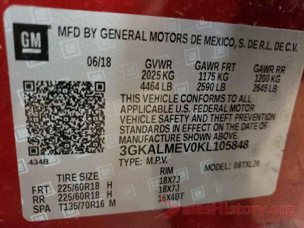 3GKALMEV0KL105848 2019 GMC TERRAIN