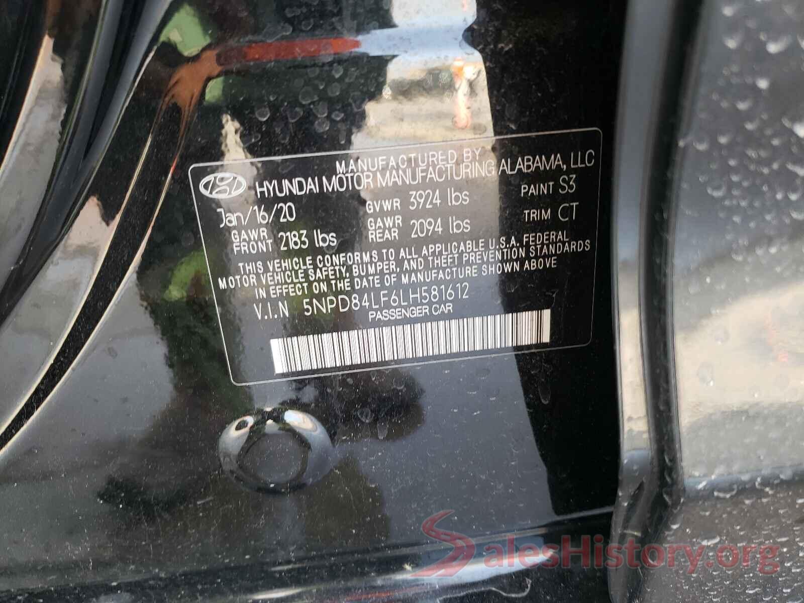 5NPD84LF6LH581612 2020 HYUNDAI ELANTRA