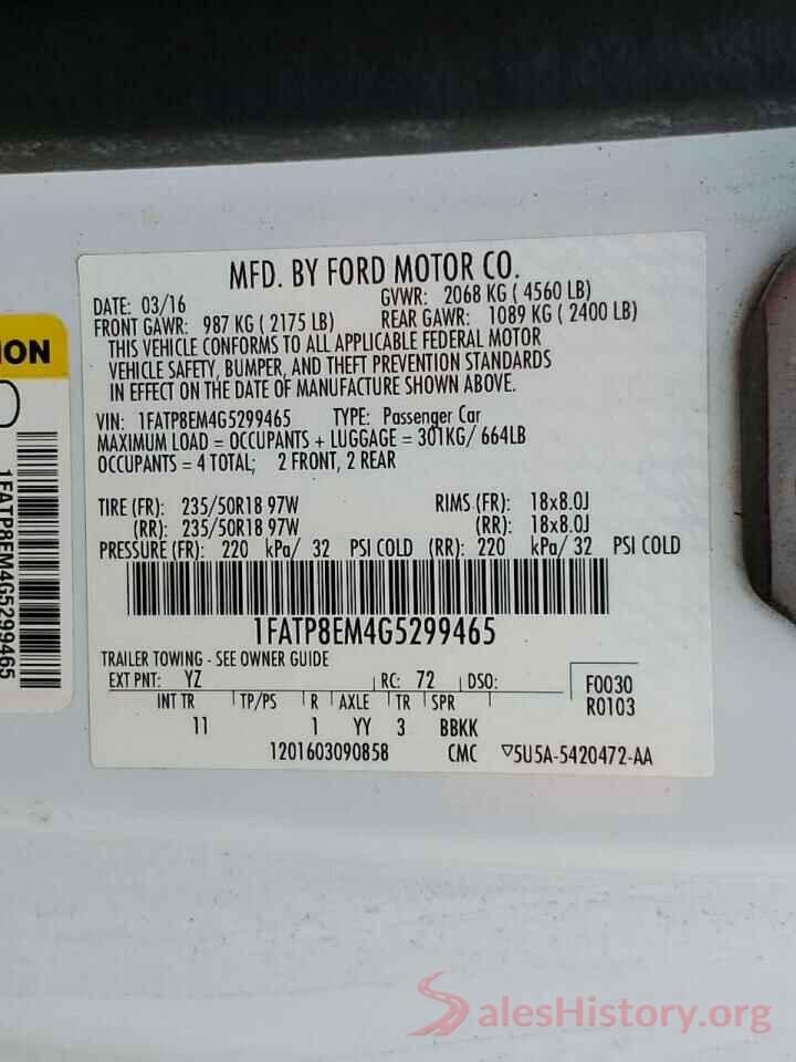 1FATP8EM4G5299465 2016 FORD MUSTANG