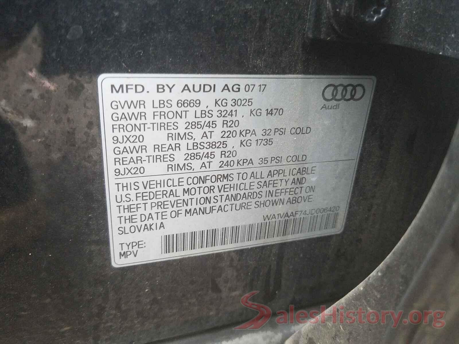 WA1VAAF74JD006420 2018 AUDI Q7