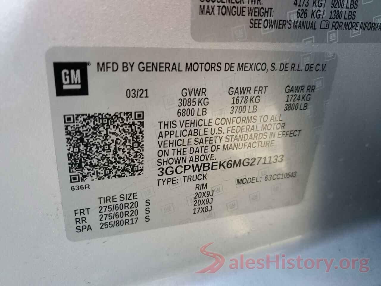 3GCPWBEK6MG271133 2021 CHEVROLET SILVERADO