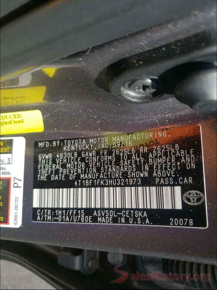 4T1BF1FK3HU321973 2017 TOYOTA CAMRY