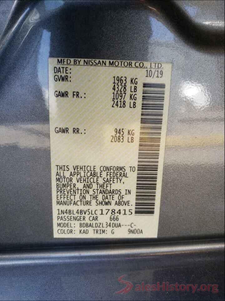 1N4BL4BV5LC178415 2020 NISSAN ALTIMA